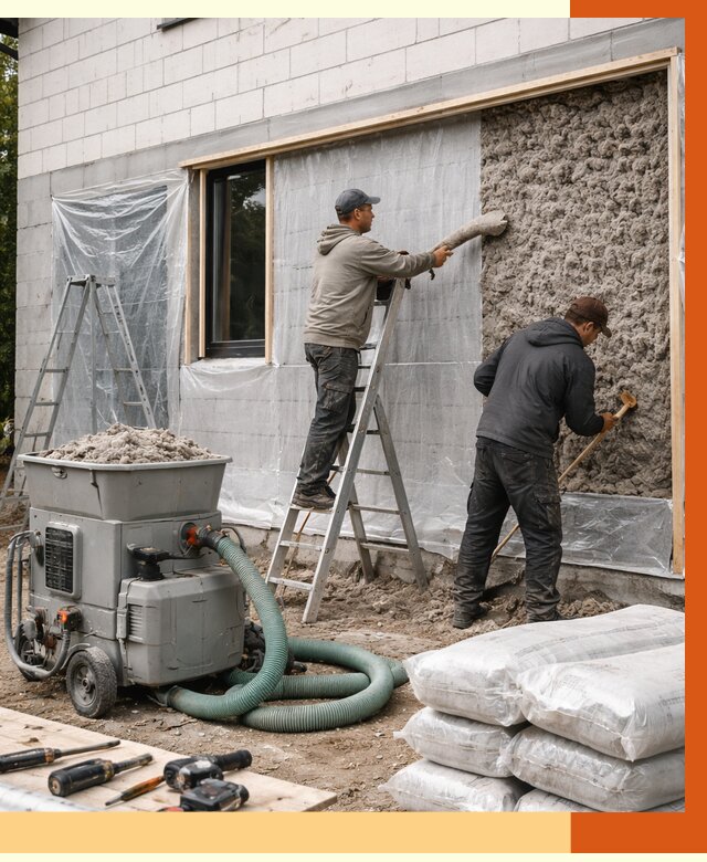 Утепление дома из газобетона эковатой в Артёме от 4665 руб./м2 | ТепломастерАрт