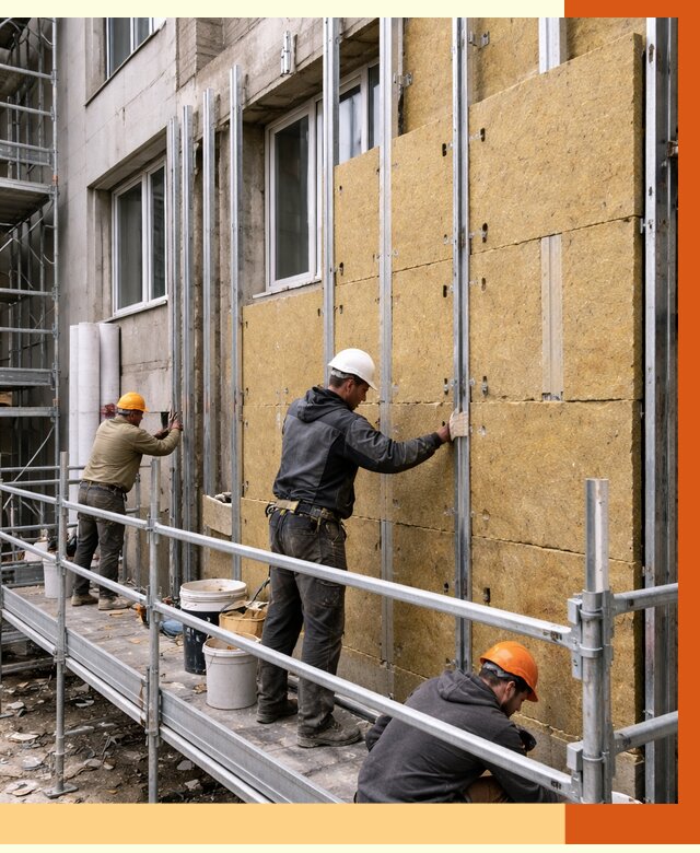 Утепление вентилируемого фасада в Артёме от 5806 руб/м2 — монтаж и утепление вентфасад | ТепломастерАрт
